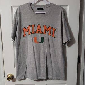 Vintage Gray Miami Hurricanes Graphic Tee